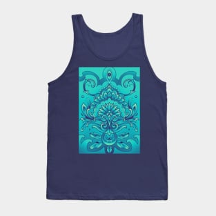 turquoise blue mandala pattern Tank Top